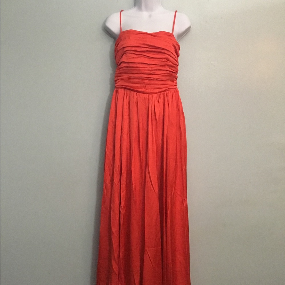 Abercrombie & Fitch Red Ruched Spaghetti-Strap Maxi Dress - Picture 10 of 16